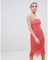 Ярко-розовое кружевное облегающее платье от StyleStalker