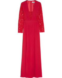 Ярко-розовое кружевное платье-макси от ALICE by Temperley