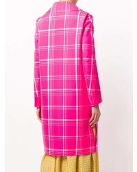 Женское ярко-розовое пальто в клетку от Fendi