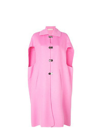 Ярко-розовое пальто-накидка