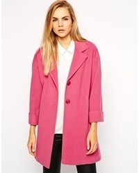 Женское ярко-розовое пальто от Helene Berman
