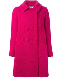 Женское ярко-розовое пальто от Moschino