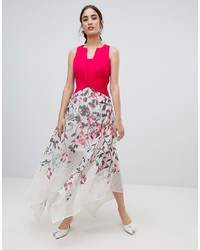 Ярко-розовое платье-макси с цветочным принтом от Coast