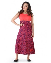 Ярко-розовое платье-макси от Artwizard