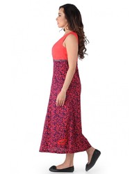 Ярко-розовое платье-макси от Artwizard