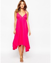 Ярко-розовое платье-макси от French Connection