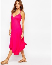 Ярко-розовое платье-макси от French Connection
