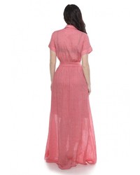 Ярко-розовое платье-макси от Olivegrey