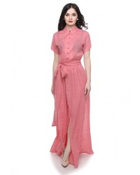 Ярко-розовое платье-макси от Olivegrey