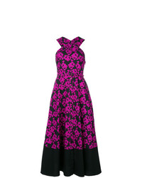 Ярко-розовое платье-миди с цветочным принтом от Borgo De Nor