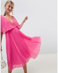 Ярко-розовое платье-миди от ASOS DESIGN