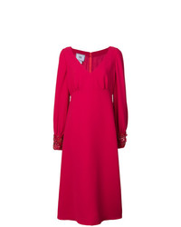 Ярко-розовое платье-миди от Jorge Vazquez