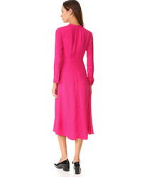Ярко-розовое платье-миди от Rachel Comey