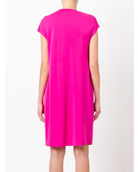 Ярко-розовое платье прямого кроя от Lanvin