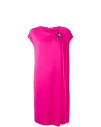 Ярко-розовое платье прямого кроя от Lanvin