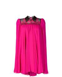Ярко-розовое платье-рубашка с вышивкой от Philosophy di Lorenzo Serafini