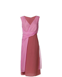 Ярко-розовое платье с запахом от Sies Marjan