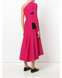 Ярко-розовое платье с пышной юбкой от Proenza Schouler