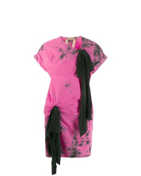Ярко-розовое повседневное платье с принтом тай-дай от N°21