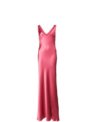 Ярко-розовое сатиновое вечернее платье от Galvan