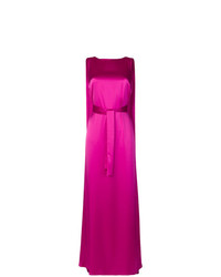 Ярко-розовое сатиновое вечернее платье от Gianluca Capannolo