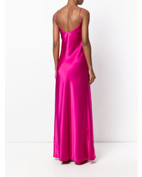 Ярко-розовое сатиновое вечернее платье от Galvan