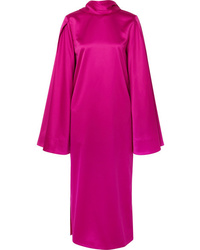 Ярко-розовое сатиновое платье-миди от SOLACE London