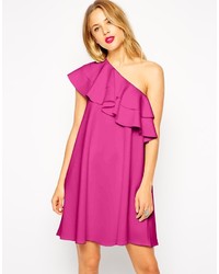Ярко-розовое свободное платье от Asos