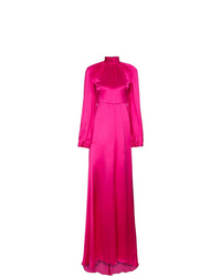 Ярко-розовое шелковое вечернее платье от Gucci