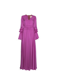 Ярко-розовое шелковое вечернее платье от Roksanda