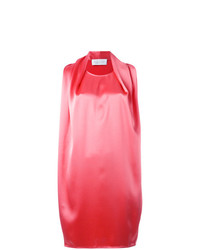Ярко-розовое шелковое платье прямого кроя от Gianluca Capannolo