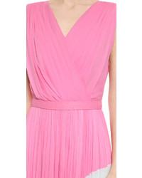 Ярко-розовое шифоновое вечернее платье от J. Mendel