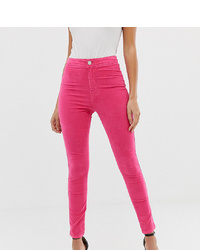 Ярко-розовые бархатные джинсы скинни от ASOS DESIGN