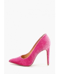 Ярко-розовые бархатные туфли от Vicenza