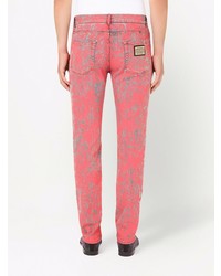 Мужские ярко-розовые вареные джинсы от Dolce & Gabbana