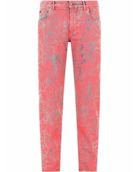 Мужские ярко-розовые вареные джинсы от Dolce & Gabbana