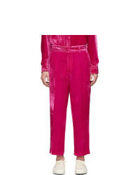 Ярко-розовые вельветовые брюки чинос