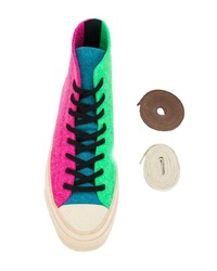 Мужские ярко-розовые высокие кеды от Converse