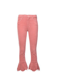Ярко-розовые джинсы-клеш