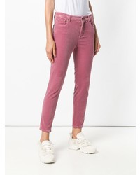 Ярко-розовые джинсы скинни от Miu Miu