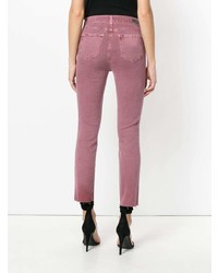 Ярко-розовые джинсы скинни от Paige