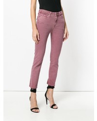 Ярко-розовые джинсы скинни от Paige