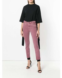 Ярко-розовые джинсы скинни от Paige
