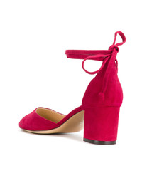 Ярко-розовые замшевые босоножки на каблуке от Tila March