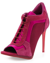 Ярко-розовые замшевые ботинки