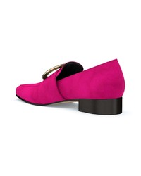 Женские ярко-розовые замшевые лоферы от Dorateymur