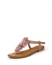 Ярко-розовые замшевые сандалии на плоской подошве от Malien