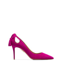 Ярко-розовые замшевые туфли с вырезом от Aquazzura