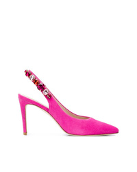 Ярко-розовые замшевые туфли с украшением от Kennel + Schmenger