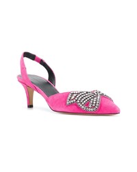 Ярко-розовые замшевые туфли с украшением от Isabel Marant